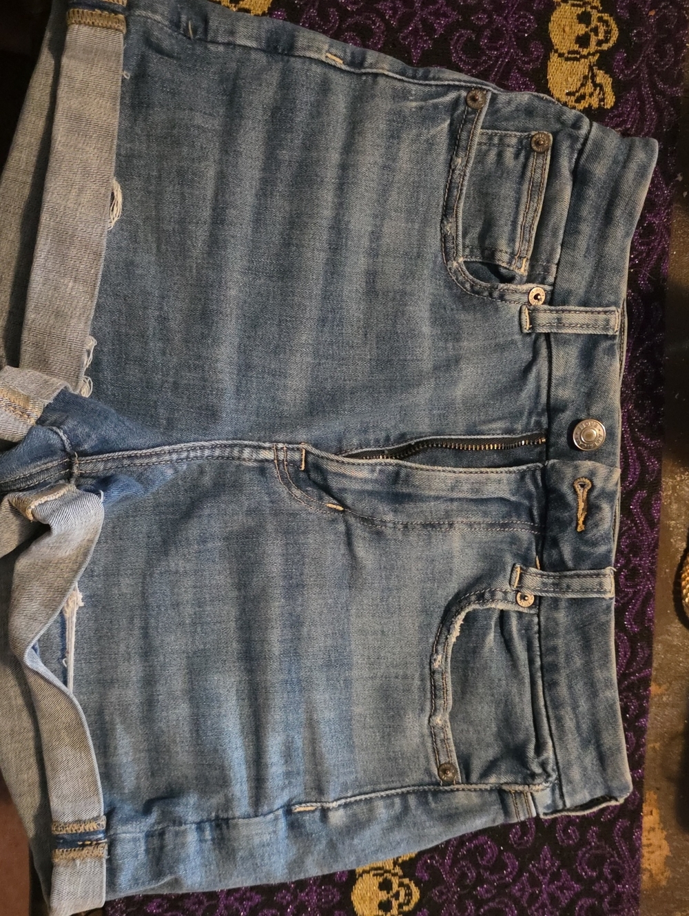 American Eagle Outfitters Light Blue Cropped Denim Shorts